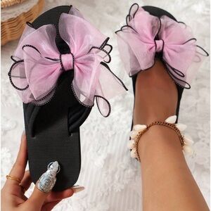 Pink Bow Sandals